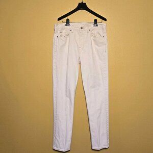 J.Crew Every Stitch Considered 770 Denim Jeans Preppy 33x32 Off White Ivory VTG